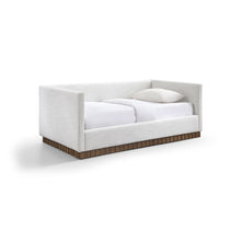 Teva Cream Linen Textured Fabric Upholstered Twin Daybed