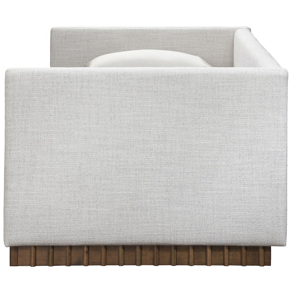 Teva Cream Linen Textured Fabric Upholstered Twin Daybed