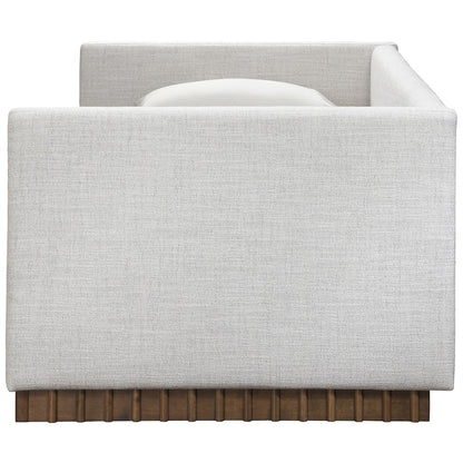 Teva Cream Linen Textured Fabric Upholstered Twin Daybed