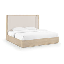 Tiberio Natural / Cream Solid Wood And Linen Textured Fabric Queen Bed