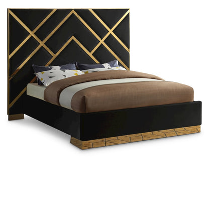 Vector Black Velvet King Bed