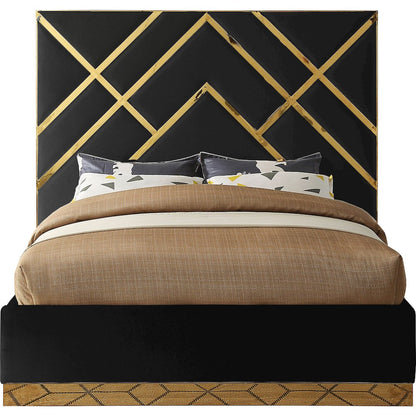 Vector Black Velvet King Bed