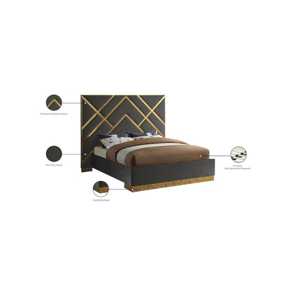 Vector Grey Velvet King Bed