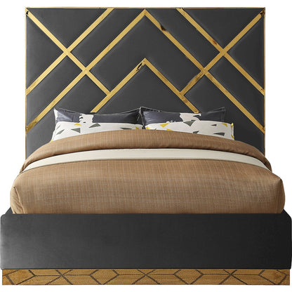 Vector Grey Velvet King Bed