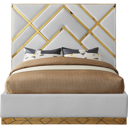 Vector White Vegan Leather King Bed