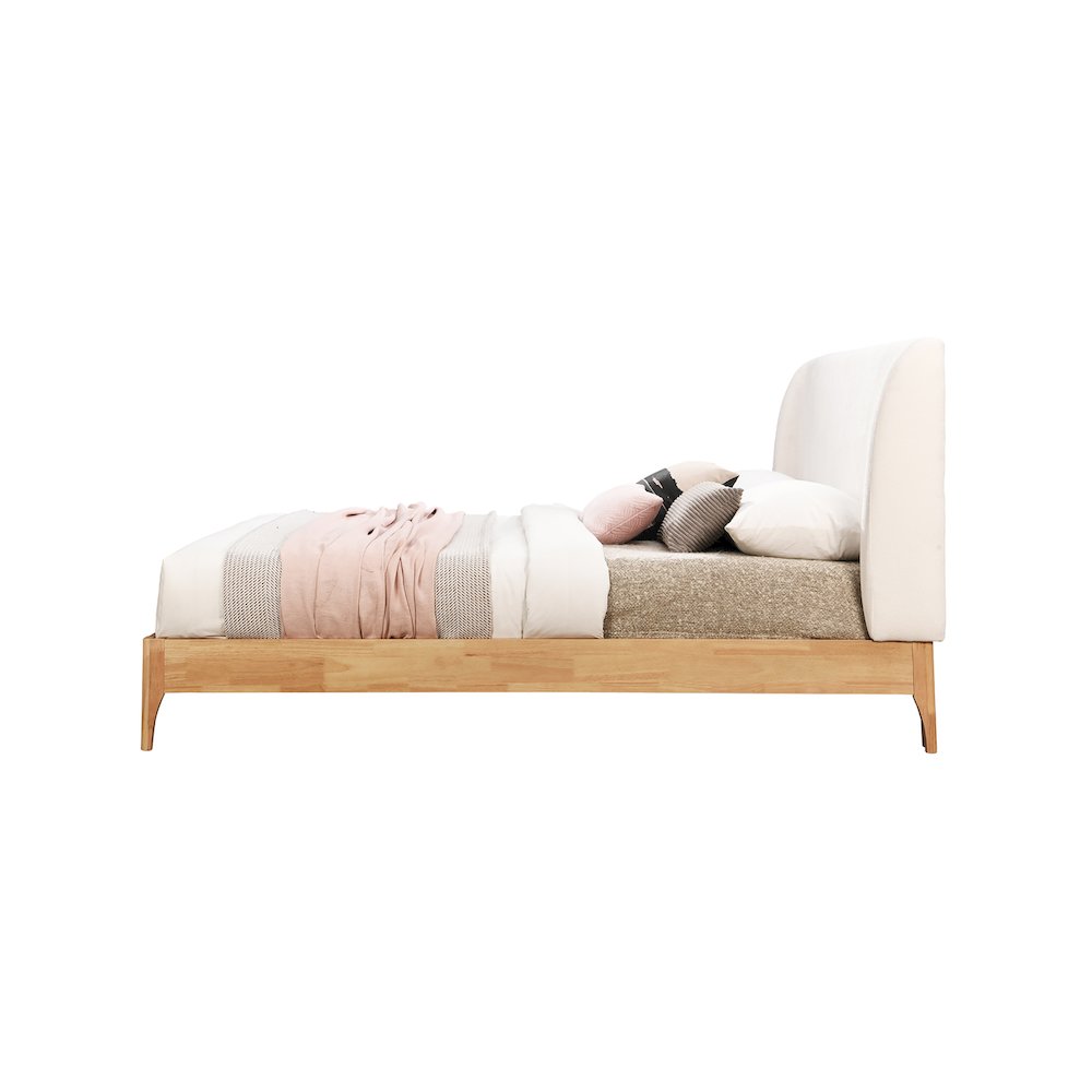 Ventura Cream Polyester Fabric King Bed