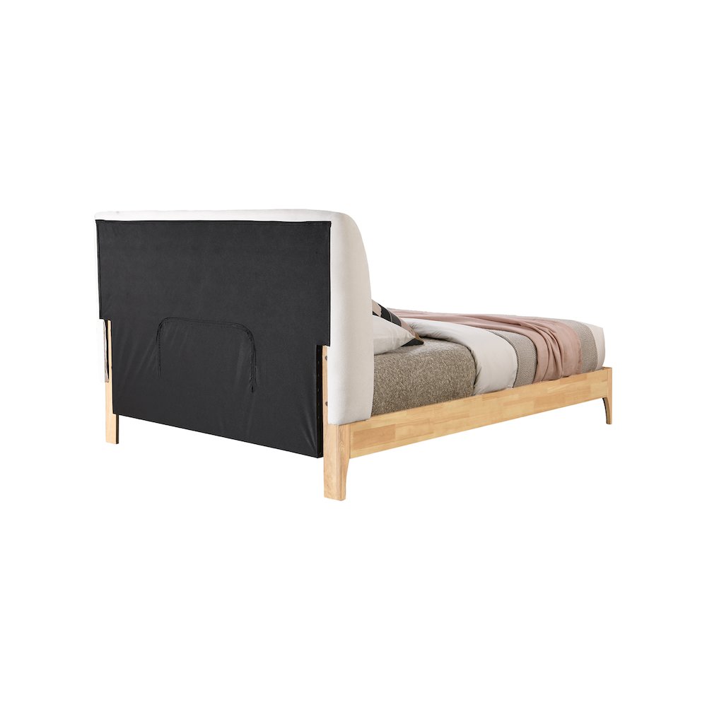 Ventura Cream Polyester Fabric Queen Bed