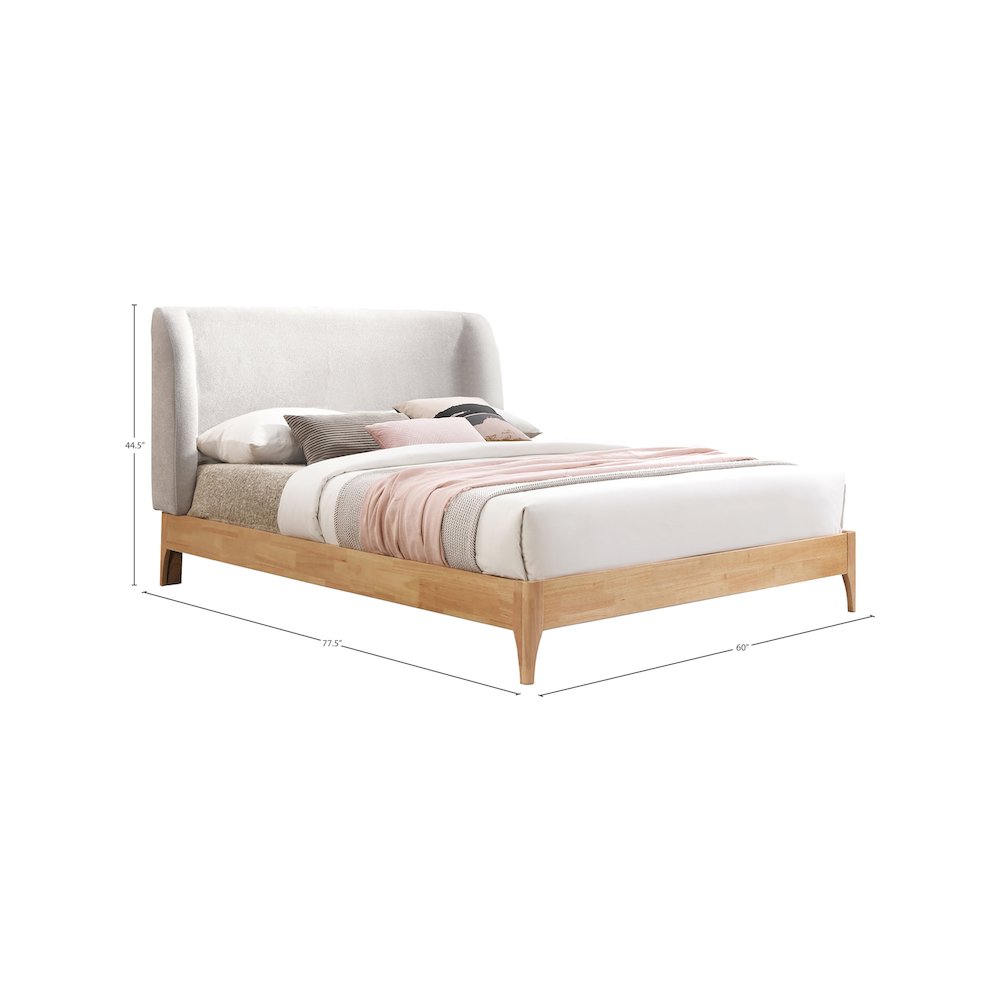 Ventura Grey Polyester Fabric Full Bed