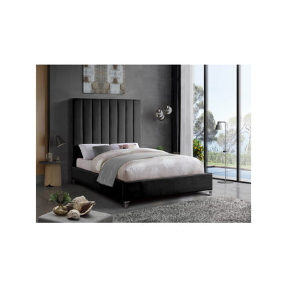 Via Black Velvet Full Bed