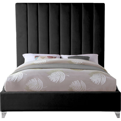 Via Black Velvet Full Bed