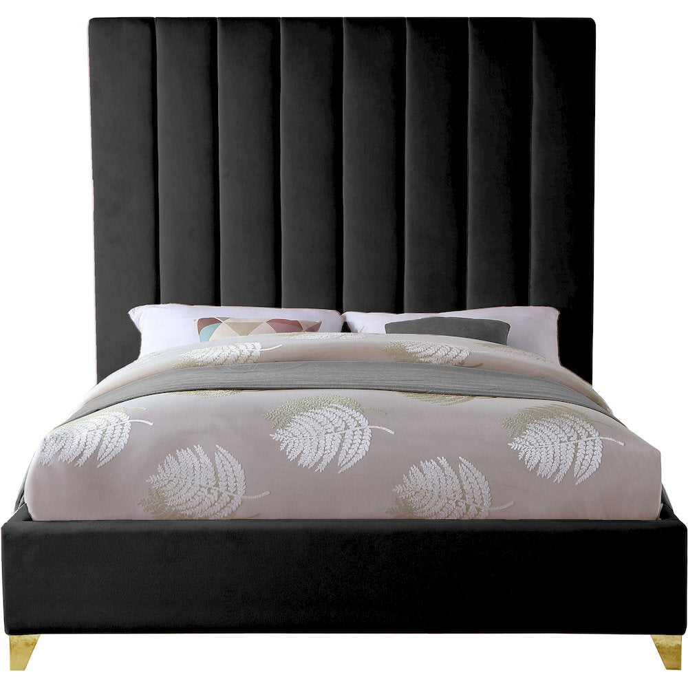 Via Black Velvet Full Bed