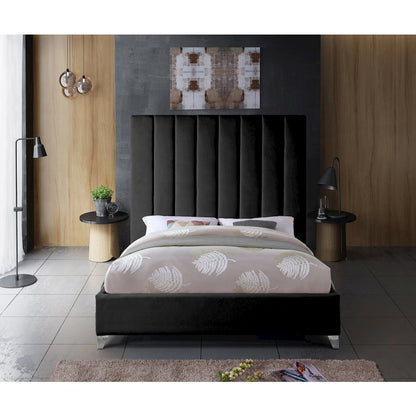 Via Black Velvet Full Bed