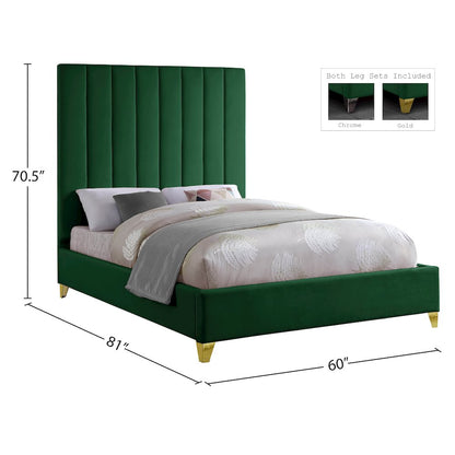 Via Green Velvet Full Bed