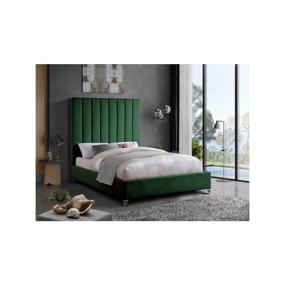 Via Green Velvet Full Bed