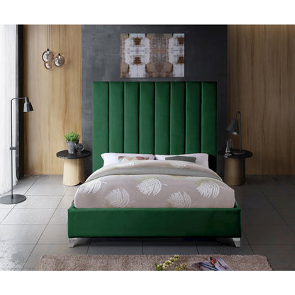 Via Green Velvet Full Bed