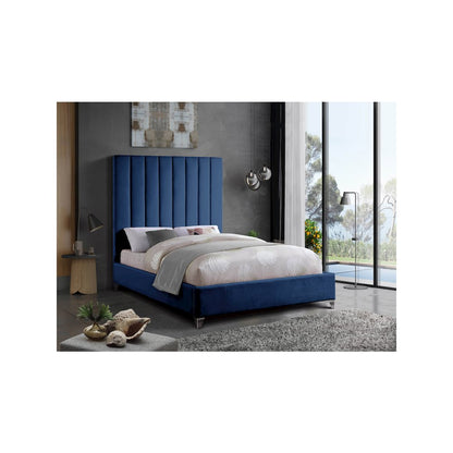 Via Navy Velvet Full Bed