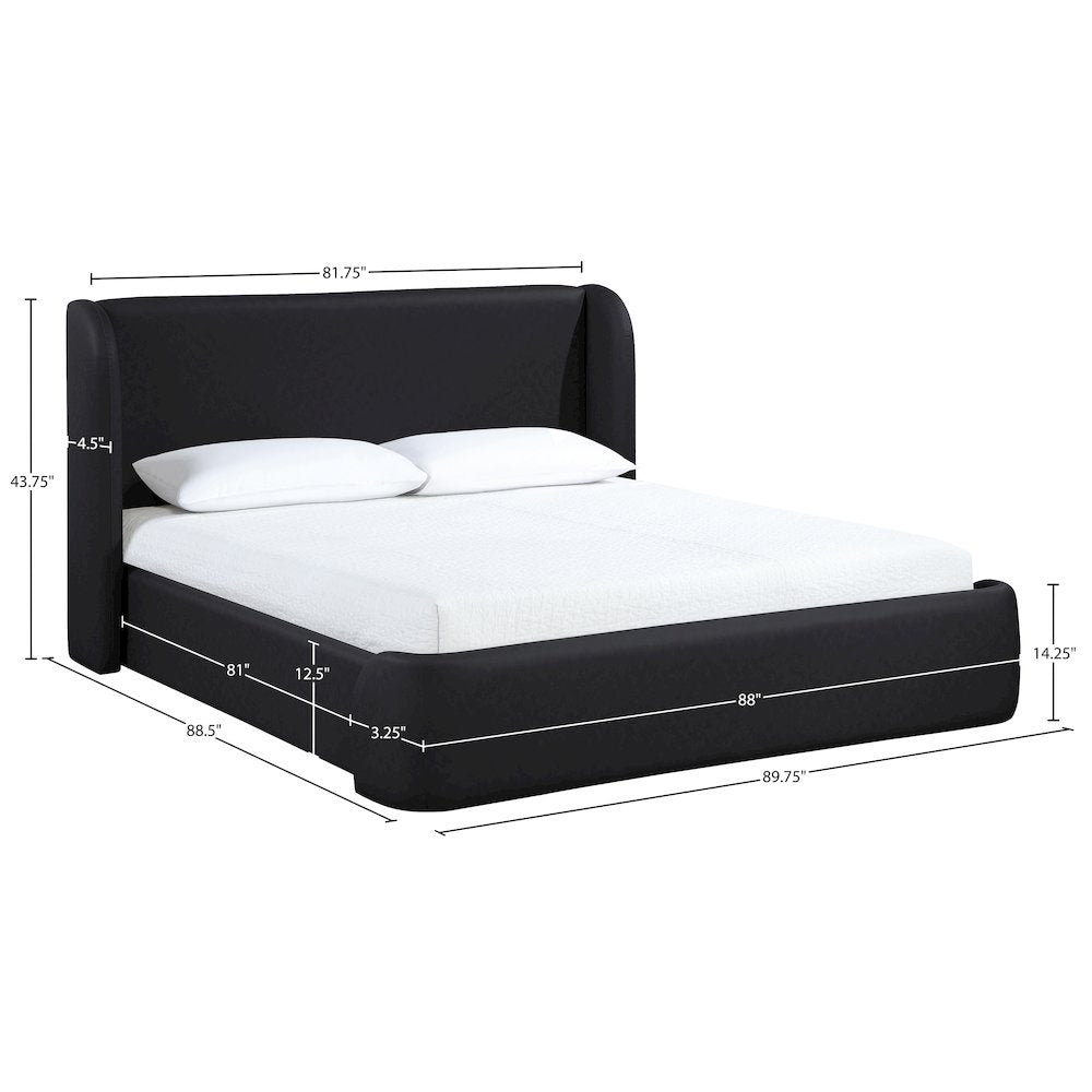 Warby Black Vegan Leather Upholstered King Bed
