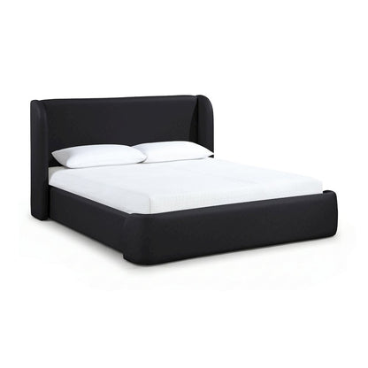Warby Black Vegan Leather Upholstered King Bed