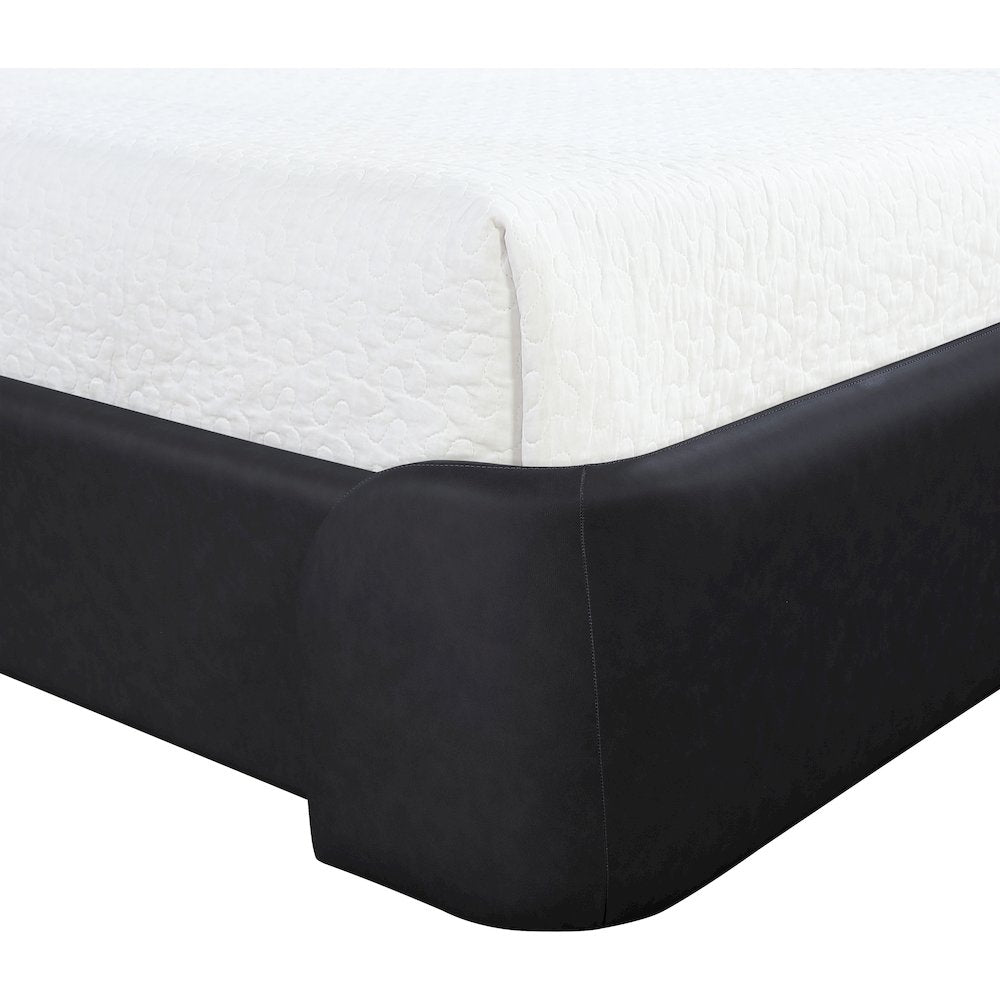 Warby Black Vegan Leather Upholstered King Bed