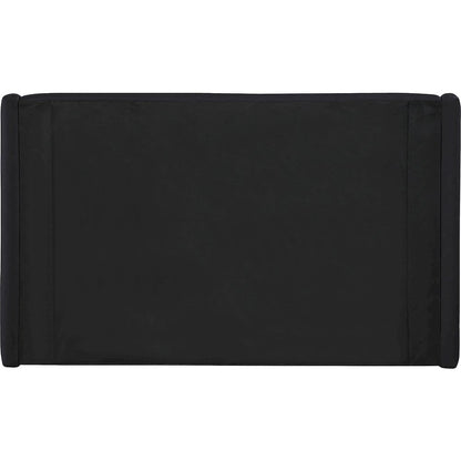 Warby Black Vegan Leather Upholstered Queen Bed