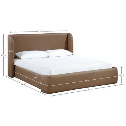 Warby Brown Vegan Leather Upholstered King Bed