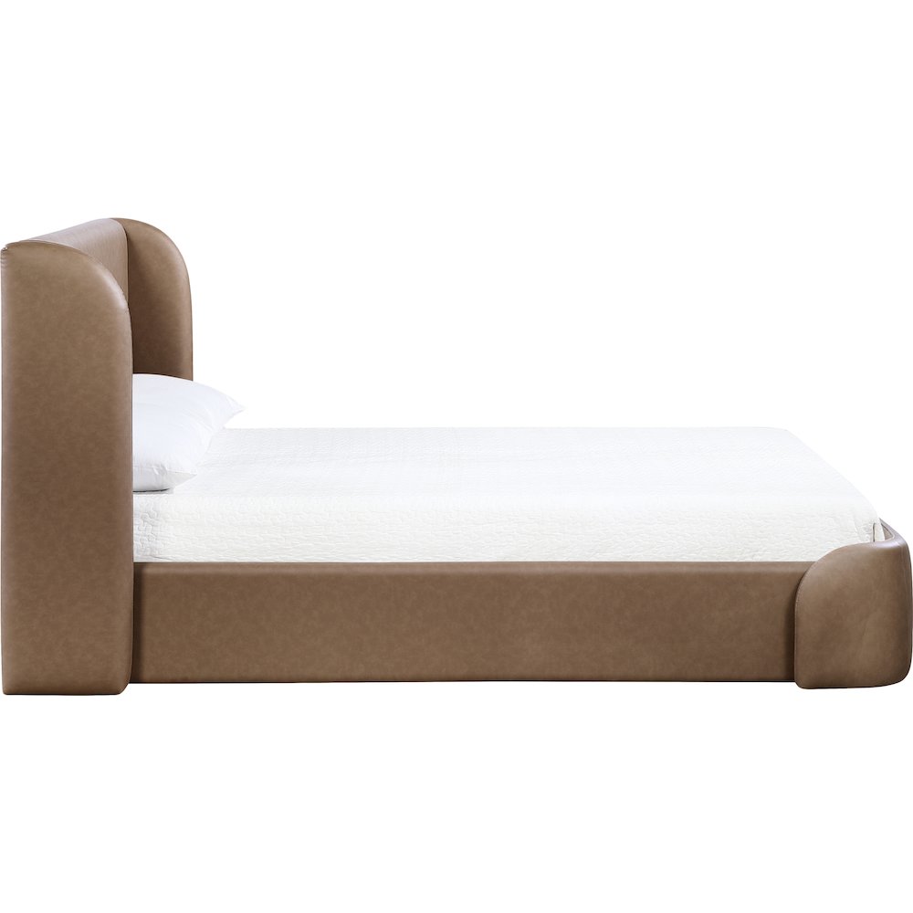 Warby Brown Vegan Leather Upholstered King Bed