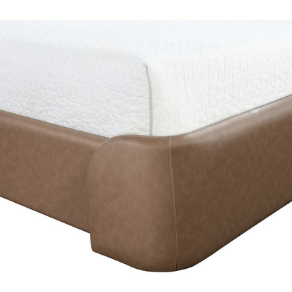 Warby Brown Vegan Leather Upholstered King Bed