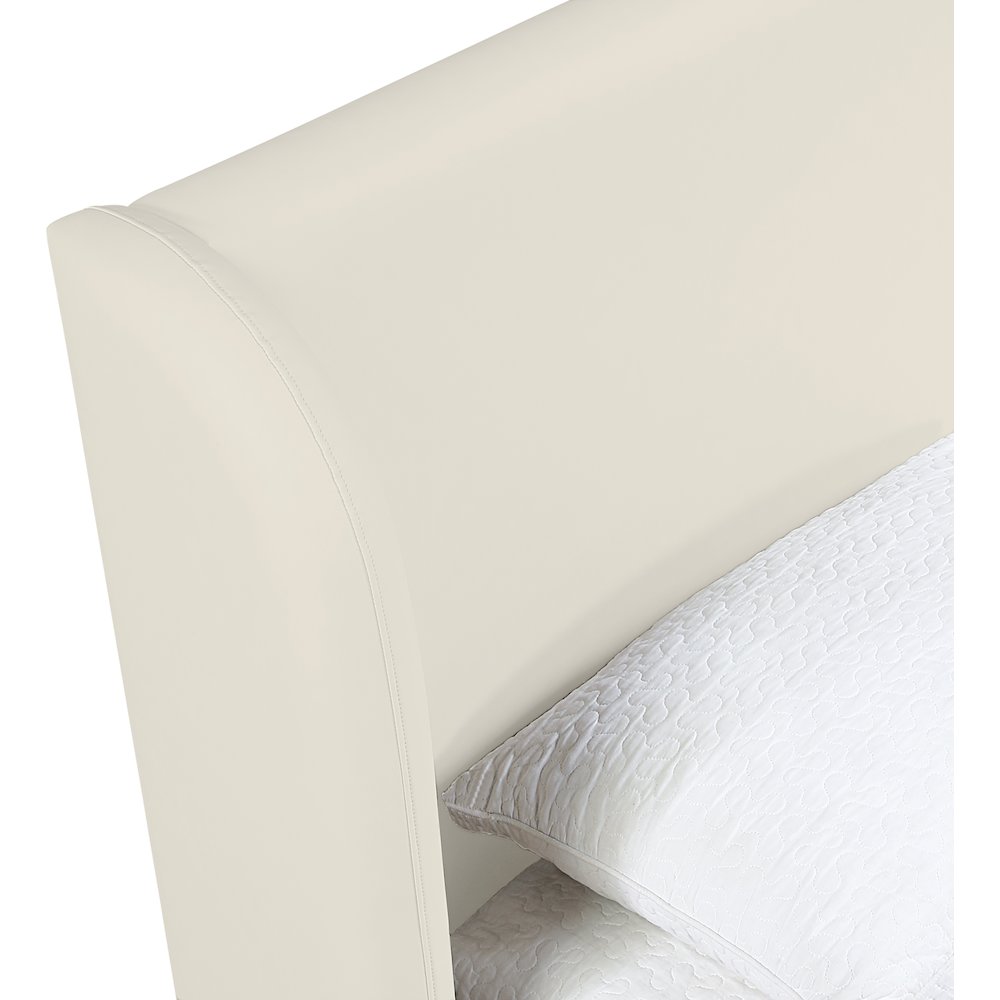 Warby Cream Vegan Leather Upholstered Full Bed