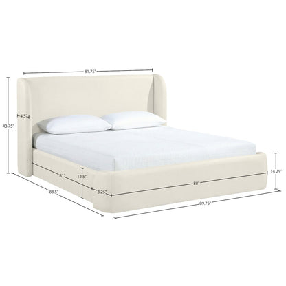 Warby Cream Vegan Leather Upholstered King Bed