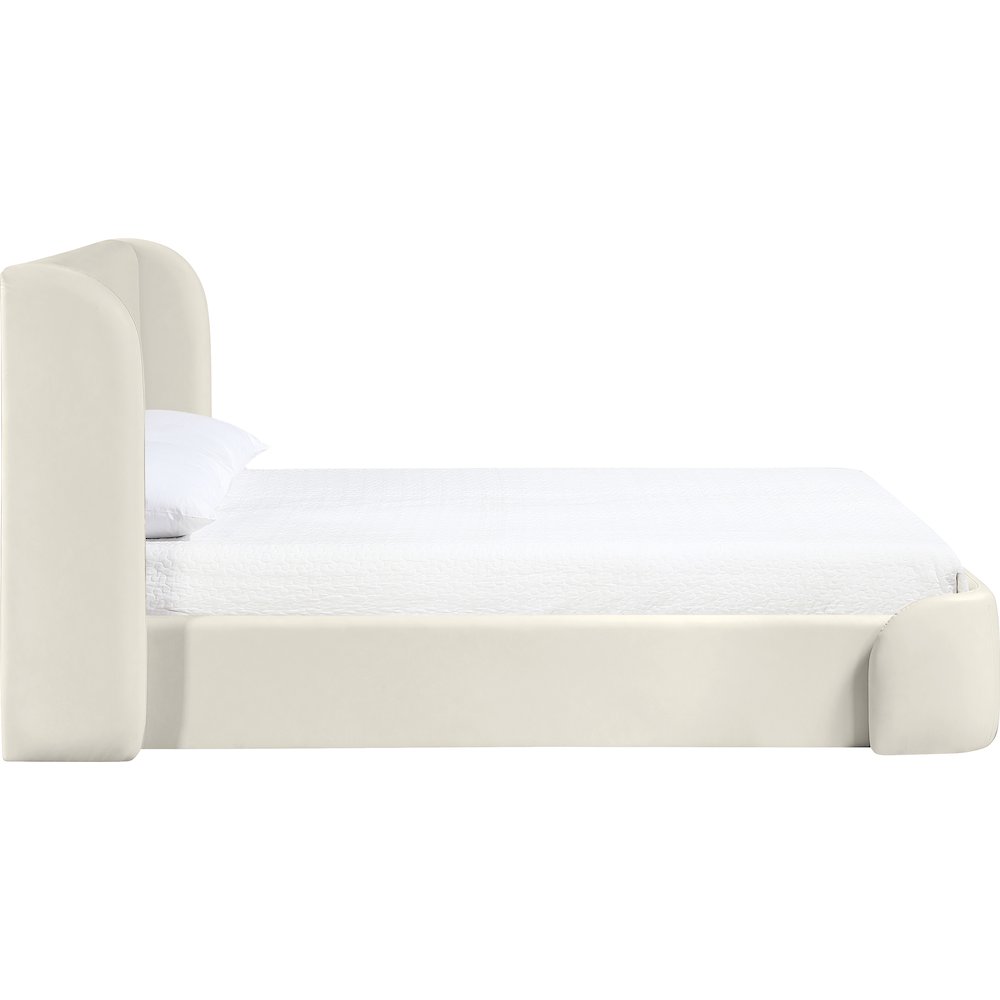 Warby Cream Vegan Leather Upholstered King Bed