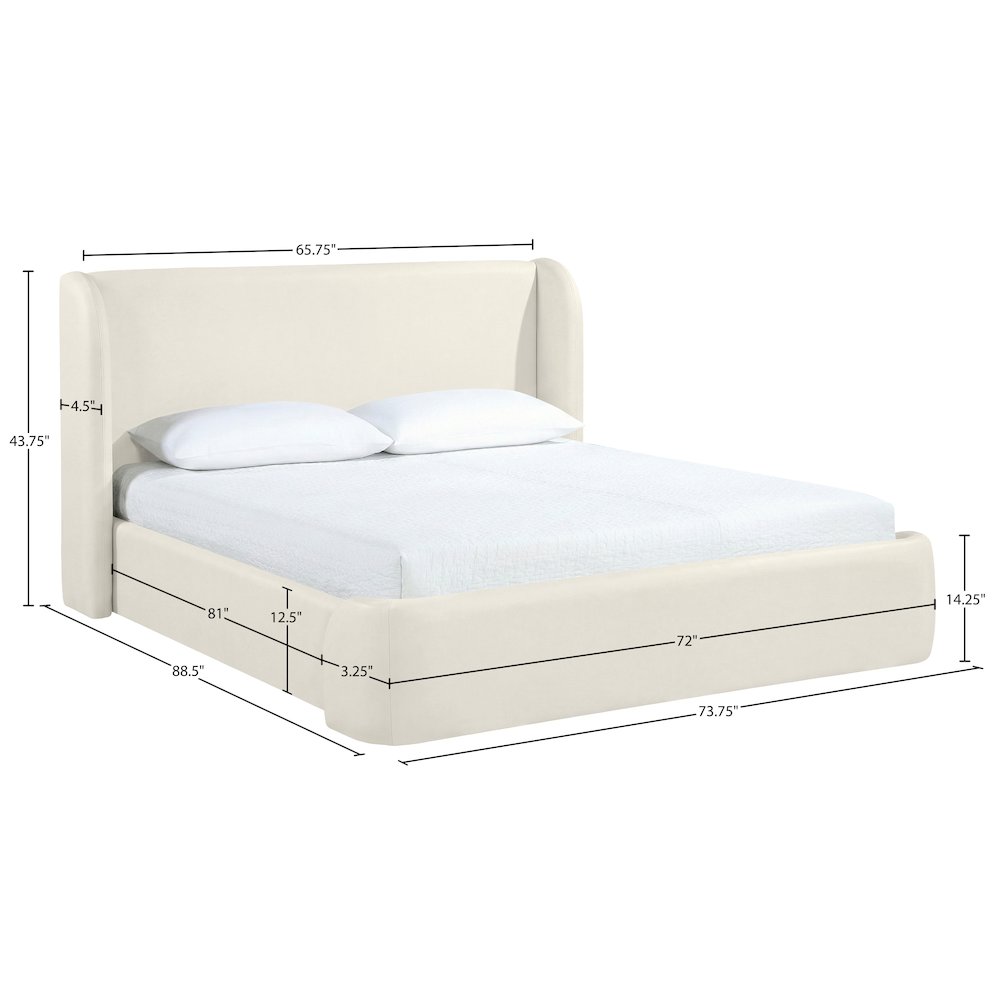 Warby Cream Vegan Leather Upholstered Queen Bed