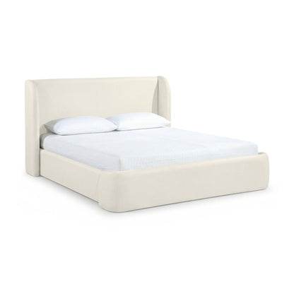 Warby Cream Vegan Leather Upholstered Queen Bed