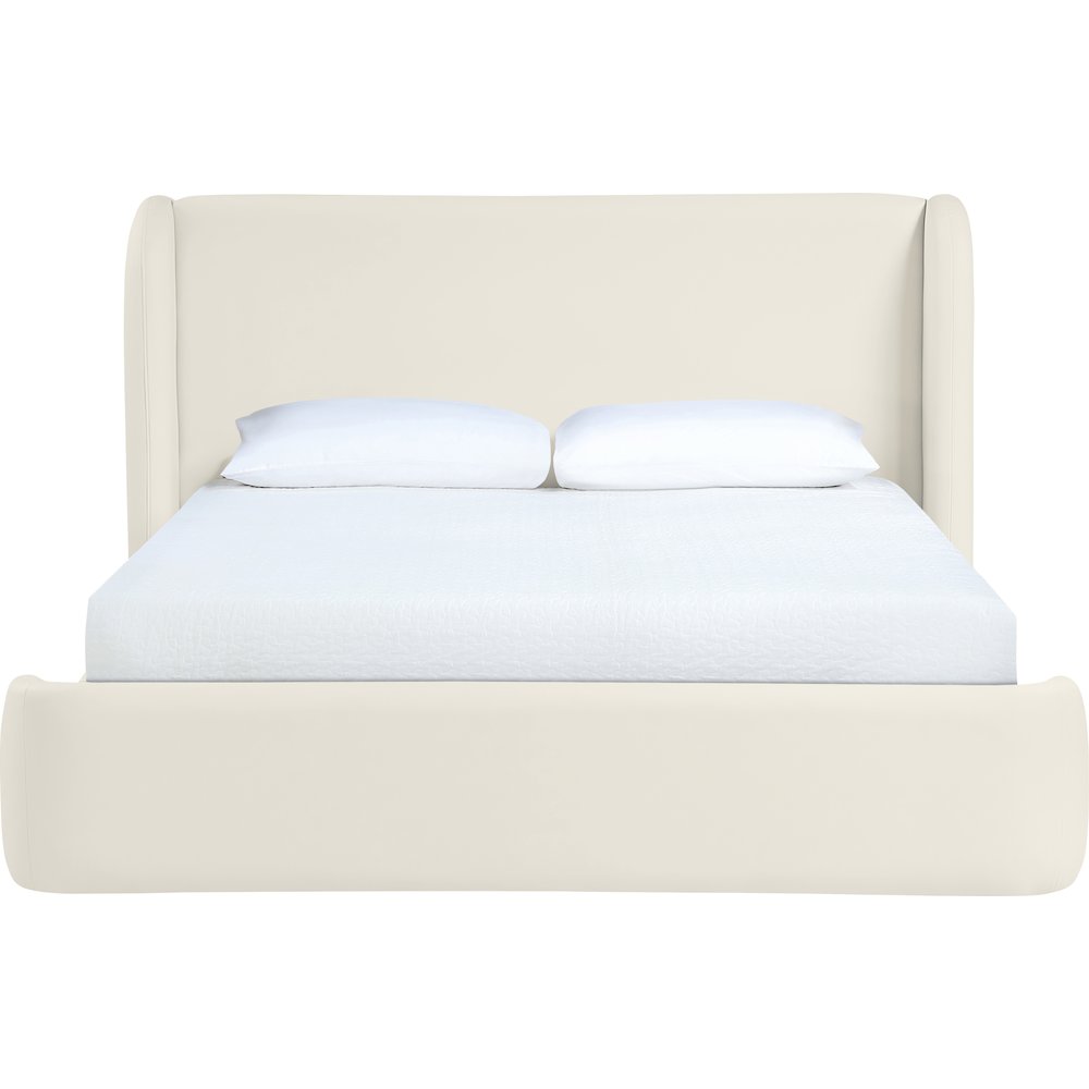 Warby Cream Vegan Leather Upholstered Queen Bed