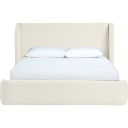 Warby Cream Vegan Leather Upholstered Queen Bed