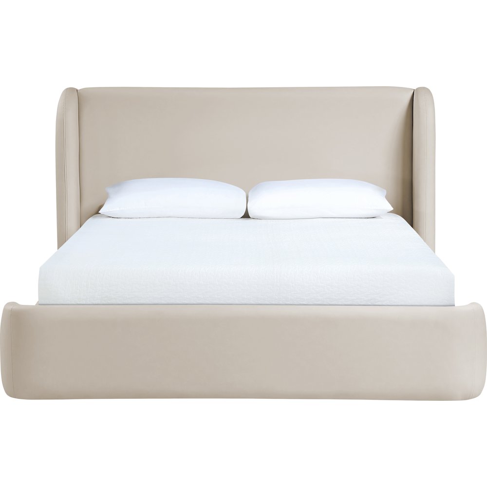 Warby Taupe Vegan Leather Upholstered King Bed