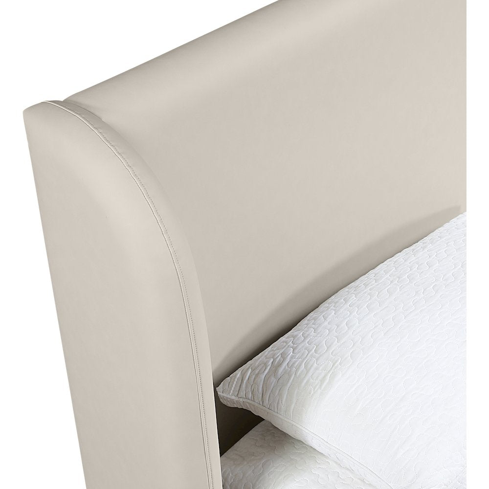 Warby Taupe Vegan Leather Upholstered King Bed
