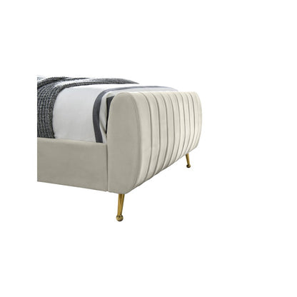 Zara Cream Velvet Full Bed