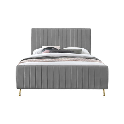 Zara Grey Velvet Full Bed