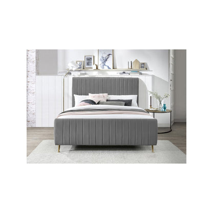 Zara Grey Velvet Full Bed