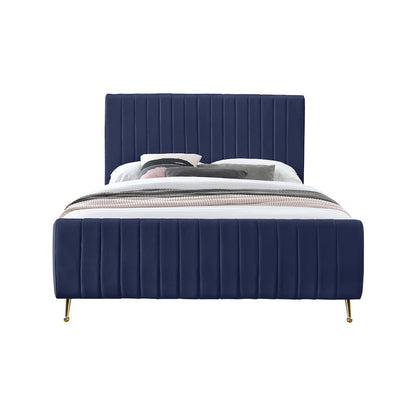 Zara Navy Velvet Full Bed