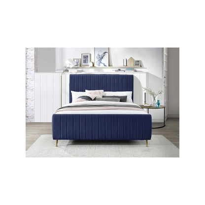 Zara Navy Velvet Full Bed