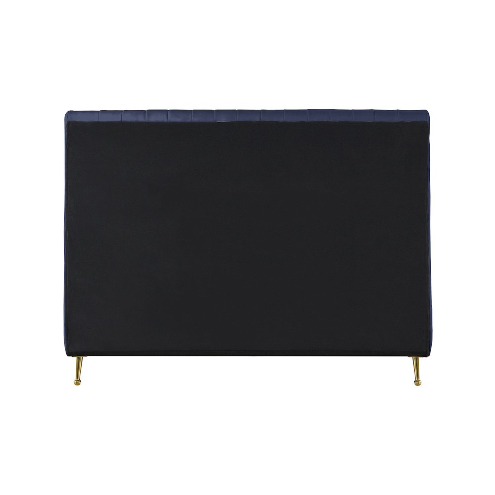 Zara Navy Velvet Queen Bed