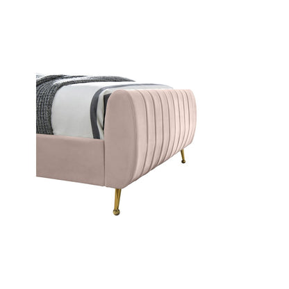 Zara Pink Velvet Twin Bed