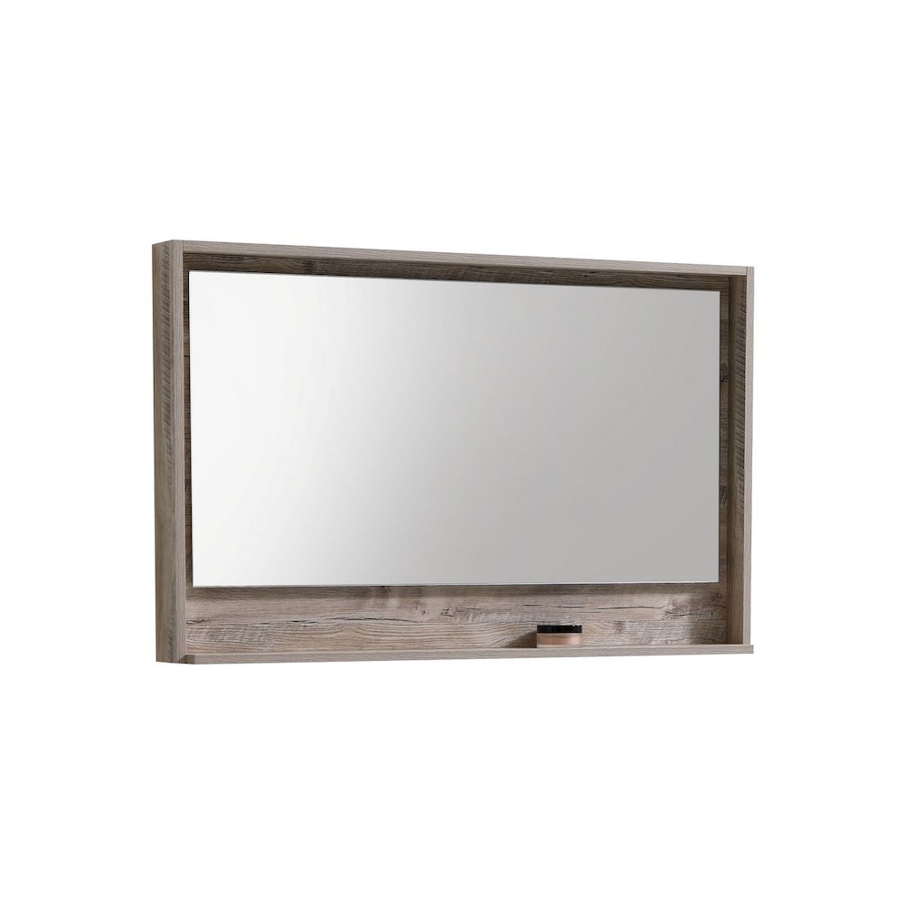 Bosco 48" Framed Mirror With Shelve - Ocean Gray Finish