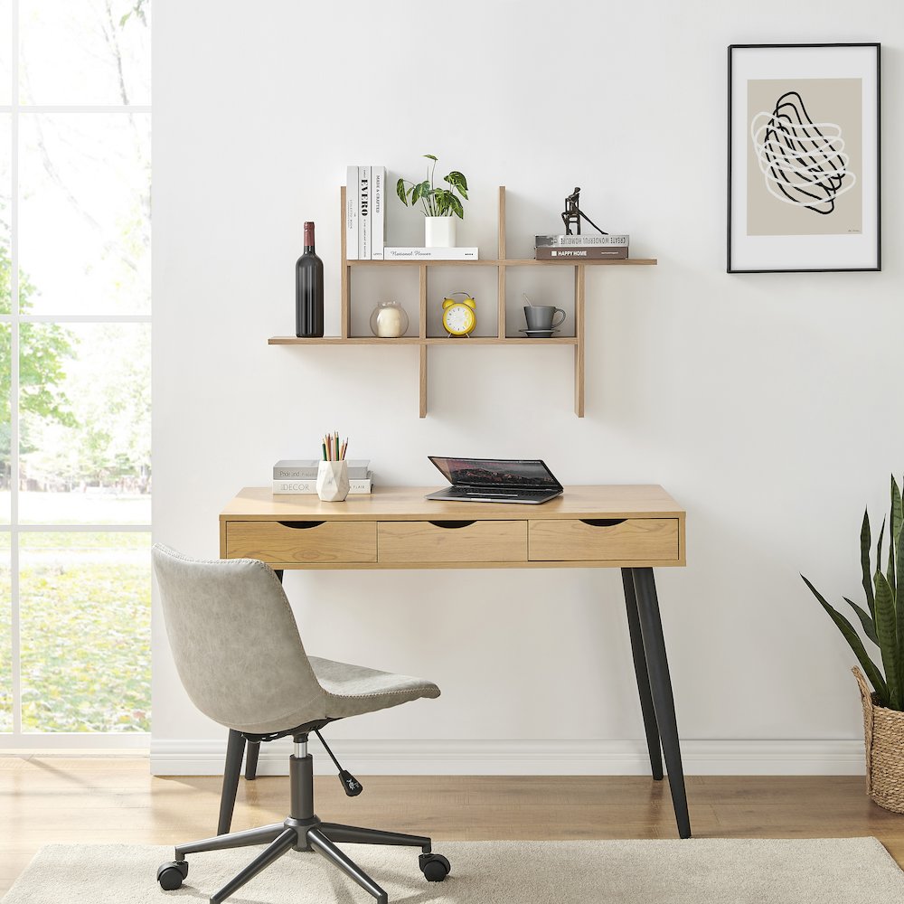 Cantilever Cubby Wall Shelf – Horizontal or Vertical - Chestnut