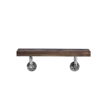 24" x 7" Floating Pipe Industrial Rustic Wall Mount Shelf – Ebony