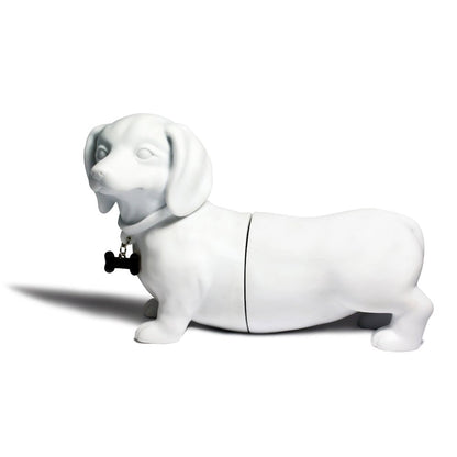 Dachshund Dog Bookend Set - White