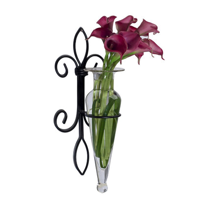 Amphora Vase on Fleur Lis Sconce Clear
