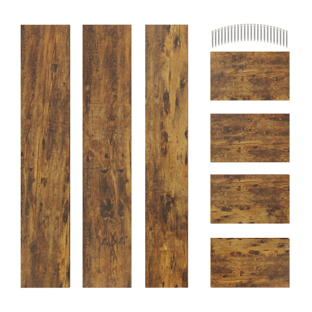 Rustic Triple Cubed Floating Cubby Shelf with Ledge - Aged Wood