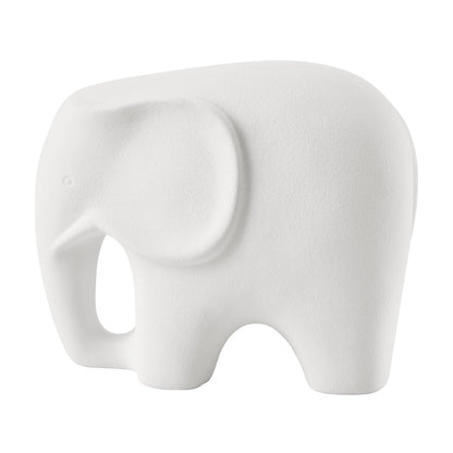 Abstract Minimalist Elephant Decorative Accent Matte Ceramic Sculpture Figure